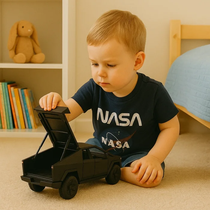 Tesla Cybertruck Siyah Metal Araba 1:24 | Işıklı Sesli Çek Bırak Model