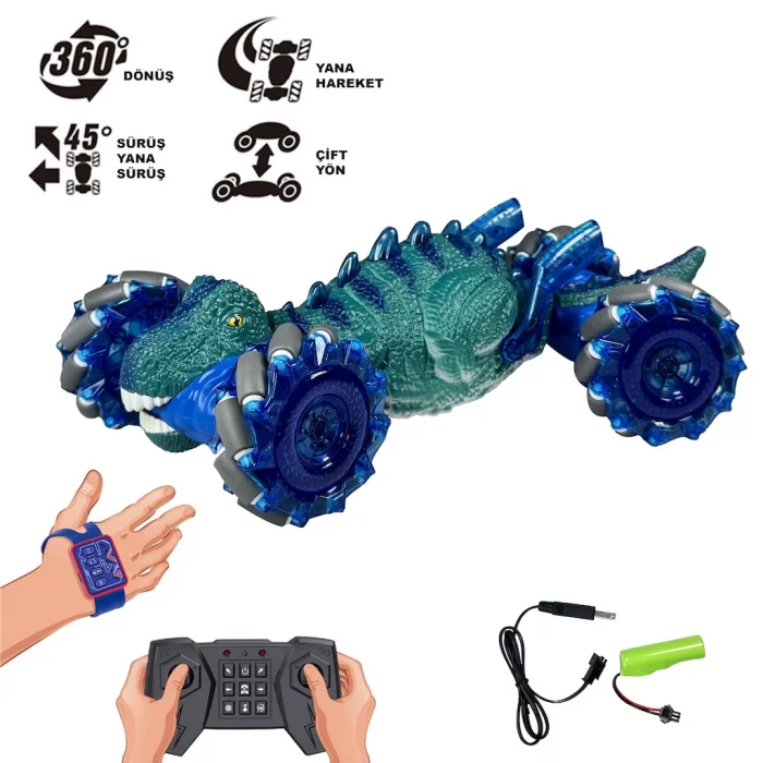 Uzaktan Kumandalı Full Fonksiyon Bilekten Kontrol Şarjlı 2.4G Dinazor Araba