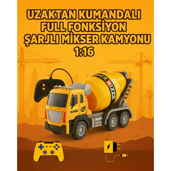 Uzaktan Kumandalı Full Fonksiyon Şarjlı 1:16 Mikser