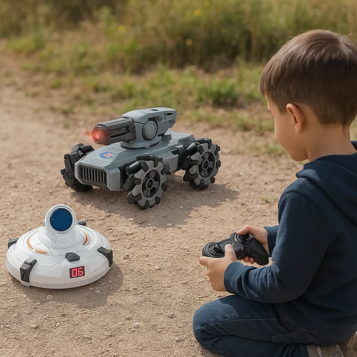 Uzaktan Kumandalı Full Fonksiyon Şarjlı 2.4G Ufo Avcısı Akrobatik Tank Araba