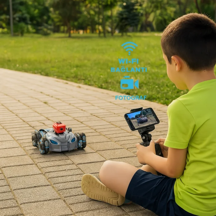 Uzaktan Kumandalı Full Fonksiyon Şarjlı 2,4G Wifi Kameralı Stunt Araba