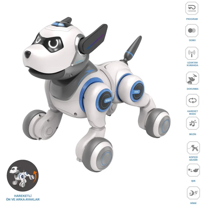 Uzaktan Kumandalı Full Fonksiyon Şarjlı Işıklı, Müzikli İnteraktif Robot Köpek