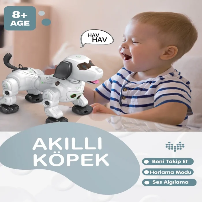 Uzaktan Kumandalı Işıklı ve Sesli Akıllı Robot Köpek