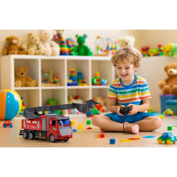 Uzaktan Kumandalı Pilli Full Fonksiyon Işıklı İtfaiye