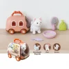 Taşıma Araba Çantalı Hareketli Pilli Kedi Set