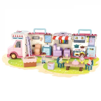 Müzikli ve Aksesuarlı Katlanabilir Karavan Ev Seti