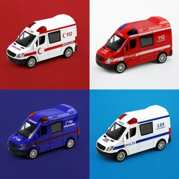 Çekbırak Işıklı Ve Sesli 1:30 Metal Acil Yardım Araçları