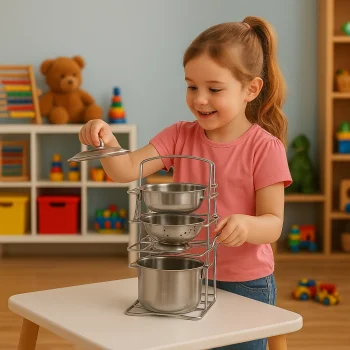 8 Parça Raflı Çelik Tencere Tava Seti