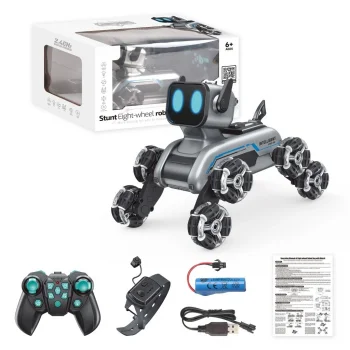 Bilekten Kontrol ve Uzaktan Kumandalı 8 Teker Buharlı 2.4G Şarjlı Köpek Araba