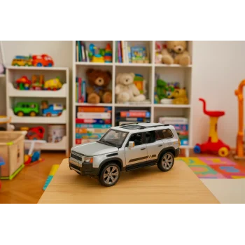 Çek Bırak 1:22 Sesli Ve Işıklı Buharlı Metal Land Rover Defender Jeep