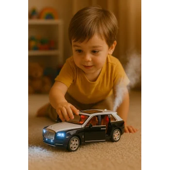 Çek Bırak 1:22 Sesli Ve Işıklı Buharlı Rolls Royce Metal Jeep