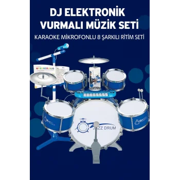 DJ Elektronik Vurmalı Müzik Seti | Karaoke Mikrofonlu 8 Şarkılı Ritim Seti