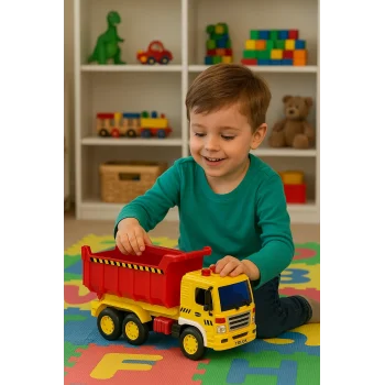 Sürtmeli Sesli Işıklı Damperli Kamyon Oyuncak