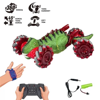 Uzaktan Kumandalı Full Fonksiyon Bilekten Kontrol Şarjlı 2.4G Dinazor Araba