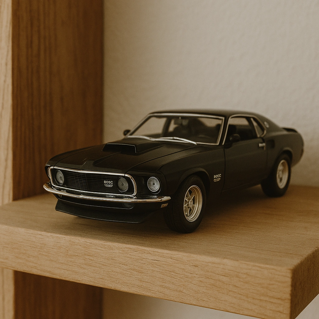 Lisanslı 1969 Ford Mustang 1:32 Diecast Araba - Siyah Metal Model
