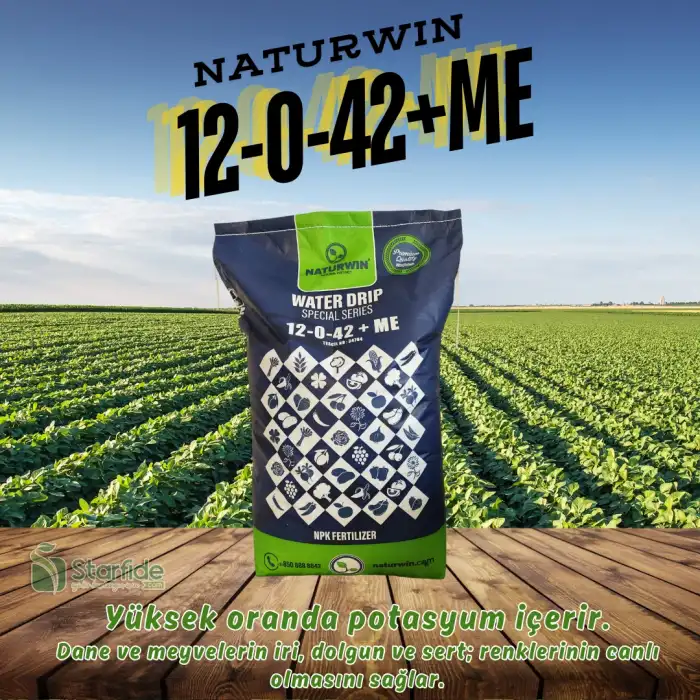 NATURWIN NPK 12-0-42+Me Water Drip Damlama Gübresi 25 Kg.