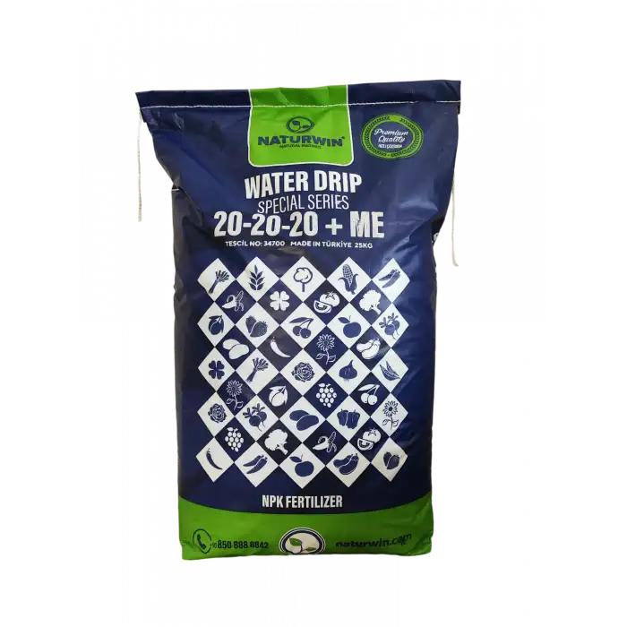 NATURWIN NPK 20-20-20+Me Water Drip Damlama Gübresi 25 Kg.