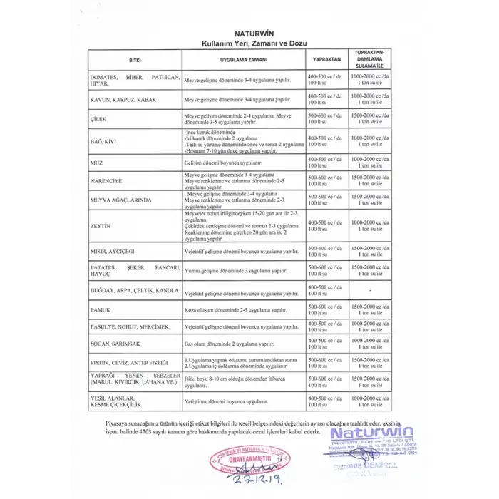 NATURWIN Sıvı Organik Gübre 5 Litre