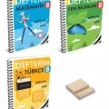 LGS 8. Sınıf Matematik Fen Bilimleri ve Türkçe Defterim 3lü Set