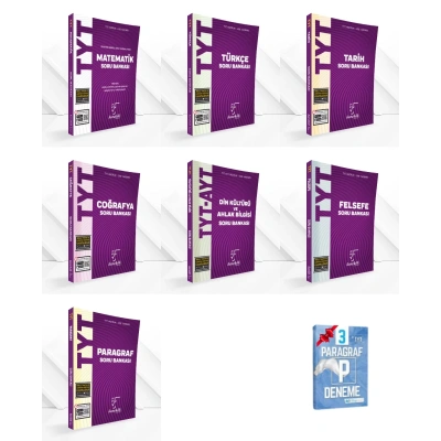 TYT Matematik Türkçe Tarih Coğrafya Din Felsefe Paragraf Soru Bankası Set