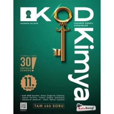 11. Sınıf KOD Kimya Haftalık Sarmal Deneme