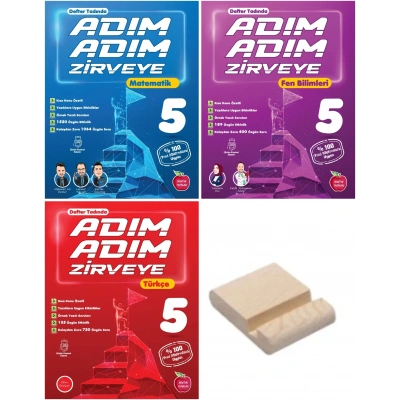 5.Sınıf Adım Adım 2025 Matematik Fen Bilimleri Türkçe Konu Özetli Soru Bankası