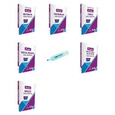 5.Sınıf Tüm Dersler Soru Bankası Seti 6 Kitap (Yeni Müfredat)
