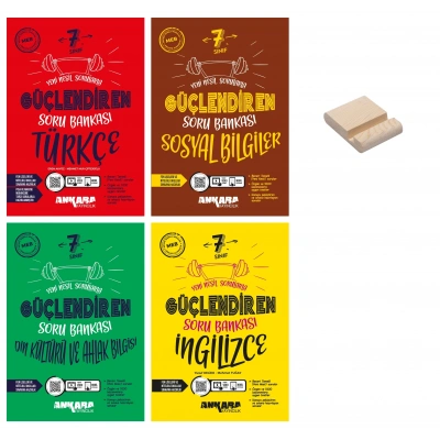 7. Sınıf Türkçe Sosyal Din ve İngilizce Güçlendiren Soru Bankası Sözel 4lü Set