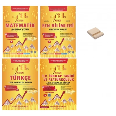 LGS 7den 8e Geçenler İçin Matematik Fen Türkçe ve İnkılap Soru Bankası 4lü Set