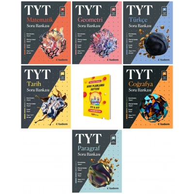 TYT Matematik Geometri Türkçe Tarih Coğrafya ve Paragraf 6lı Soru Bankaları Set