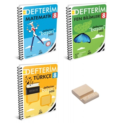 LGS 8. Sınıf Matematik Fen Bilimleri ve Türkçe Defterim 3lü Set