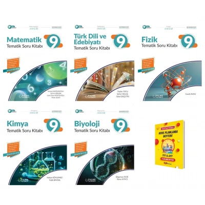 9. Sınıf 2025 Matematik Edebiyat Fizik Kimya ve Biyoloji Tematik Soru Kitabı Sayısal 5li Set
