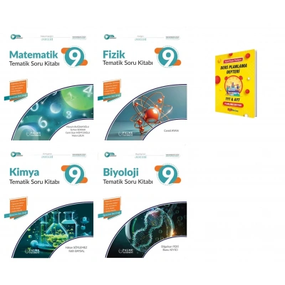 9. Sınıf 2025 Matematik Fizik Kimya ve Biyoloji Tematik Soru Kitabı 4lü Set