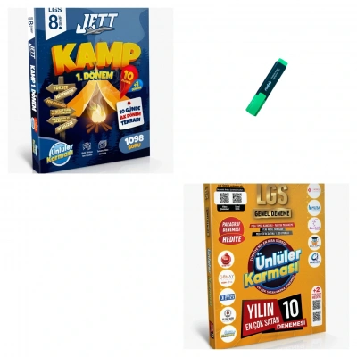 LGS 8. Sınıf 1. Dönem Kamp Kitabı ve Ünlüler Karması Karma 10lu Deneme Seti