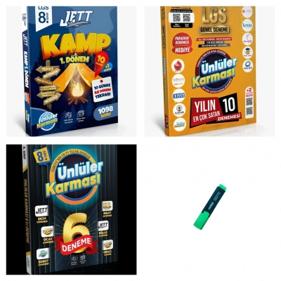 LGS 8. Sınıf 1. Dönem Kamp Kitabı - Karma Yayınlar 10lu ve 6lı Ünlüler Karması Deneme Seti