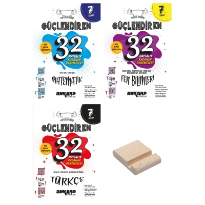 7. Sınıf 32 Haftalık Matematik Fen Bilimleri ve Türkçe Kazanım Denemeleri 3lü Set