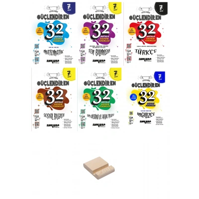 7. Sınıf 32 Haftalık Matematik Fen Türkçe Sosyal Din İngilizce Kazanım Denemeleri 6lı Set