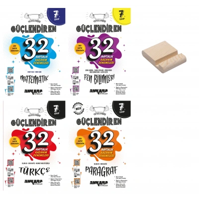 7. Sınıf 32 Haftalık Matematik Fen Türkçe ve Paragraf Kazanım Denemeleri 4lü Set