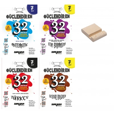7. Sınıf 32 Haftalık Matematik Fen Türkçe ve Sosyal 4lü Set Kazanım Denemeleri