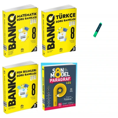 LGS 8. Sınıf Banko Serisi Matematik Türkçe Fen ve Son Model Paragraf 4lü Set Soru Bankaları