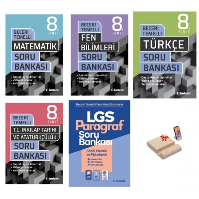 LGS 8. Sınıf Beceri Temelli Soru Bankası Matematik Fen Türkçe İnkılap ve Paragraf 5li Set