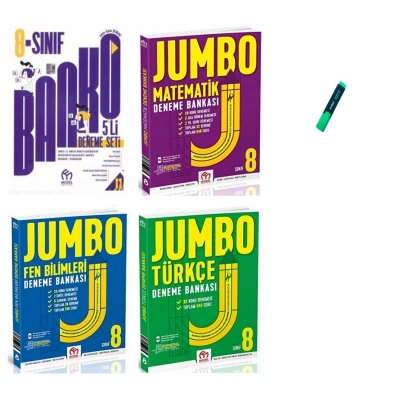 LGS 8. Sınıf Jumbo Serisi Matematik Türkçe Fen ve Genel 4lü Set Denemeleri