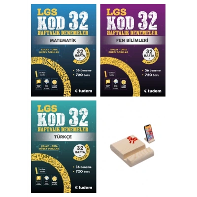LGS 8. Sınıf Kod32 Haftalık Denemeler Matematik Fen ve Türkçe 3lü Set