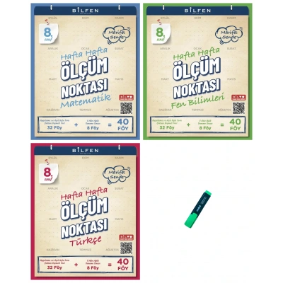 LGS 8. Sınıf Ölçüm Noktası Matematik Fen Bilimleri ve Türkçe 3 Kitap