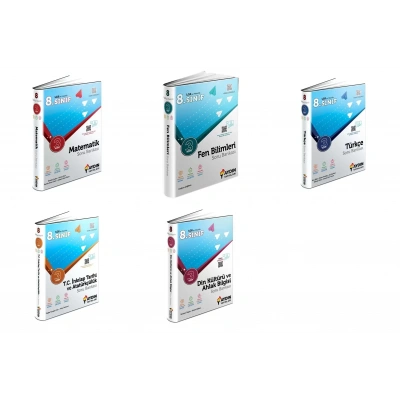 LGS 8.Sınıf Matematik Fen Türkçe İnkılap Din 3 adım Soru Bankası