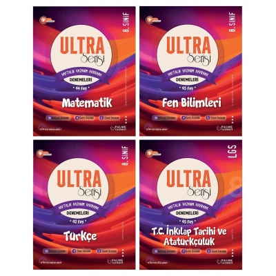 LGS 8.Sınıf Ultra Serisi Matematik Fen Bilimleri Türkçe ve İnkılap Denemeleri