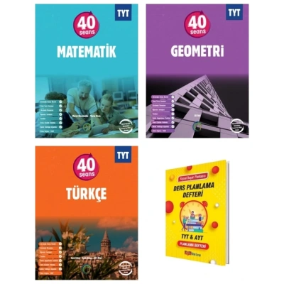 TYT 40 Seans Matematik Geometri ve Türkçe 3lü Set