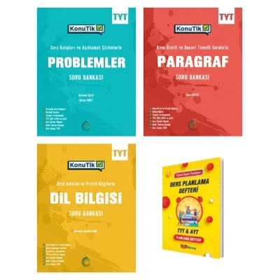 TYT KonuTik Problemler Paragraf ve Dilbilgisi Konu Özetli Soru Bankası 3lü Set