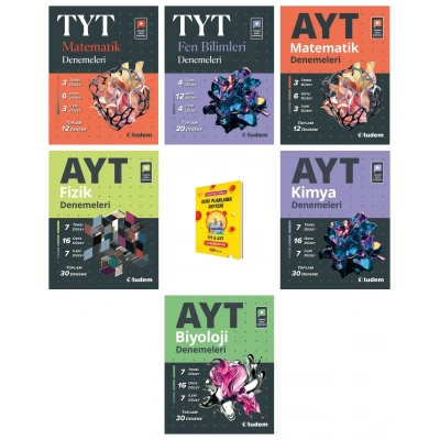 TYT ve AYT Matematik Fen Fizik Kimya Biyoloji Denemeleri 6lı Sayısal Set