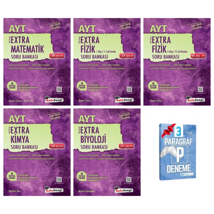 AYT Extra Matematik Fizik 1-2 Kitap Kimya ve Biyoloji Soru Bankası